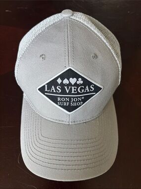 Ron Jon Las Vegas Patch Trucker Adjustable Cap - Light Gray